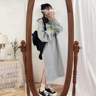 🌸🌸🌸Váy hoodie ulzzang nỉ có mũ[KÈM VIDEO HÌNH THẬT