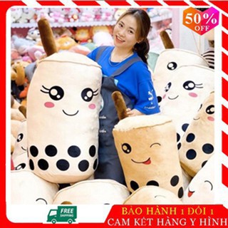 Gấu bông gối ôm bình trà sữa nhồi bông chất liệu vải nhung Hàn Quốc size nhỏ