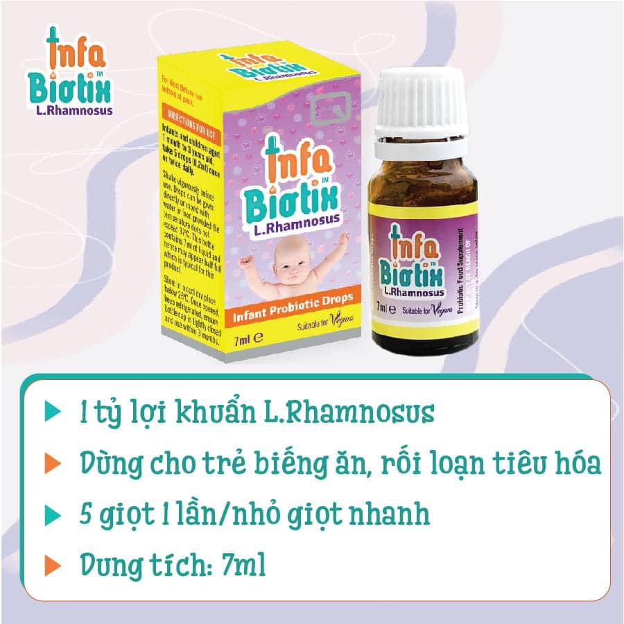 Infa biotix Men vi sinh giúp Bé ăn ngon, hấp thu vitamin cho bé, tăng đề kháng, hết biếng ăn, Probiotic đặc chế cho trẻ