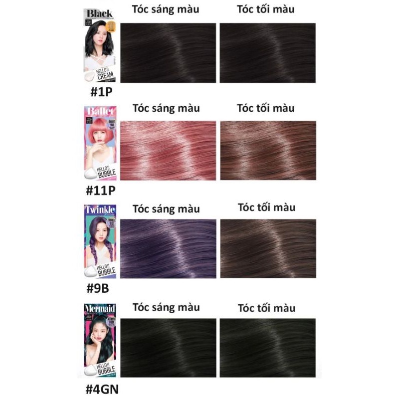 Thuốc Nhuộm Tóc Hello Bubble Foam x BLACKPINK - Chính hãng Mise En Scene mẫu BlackPink - 16 màu