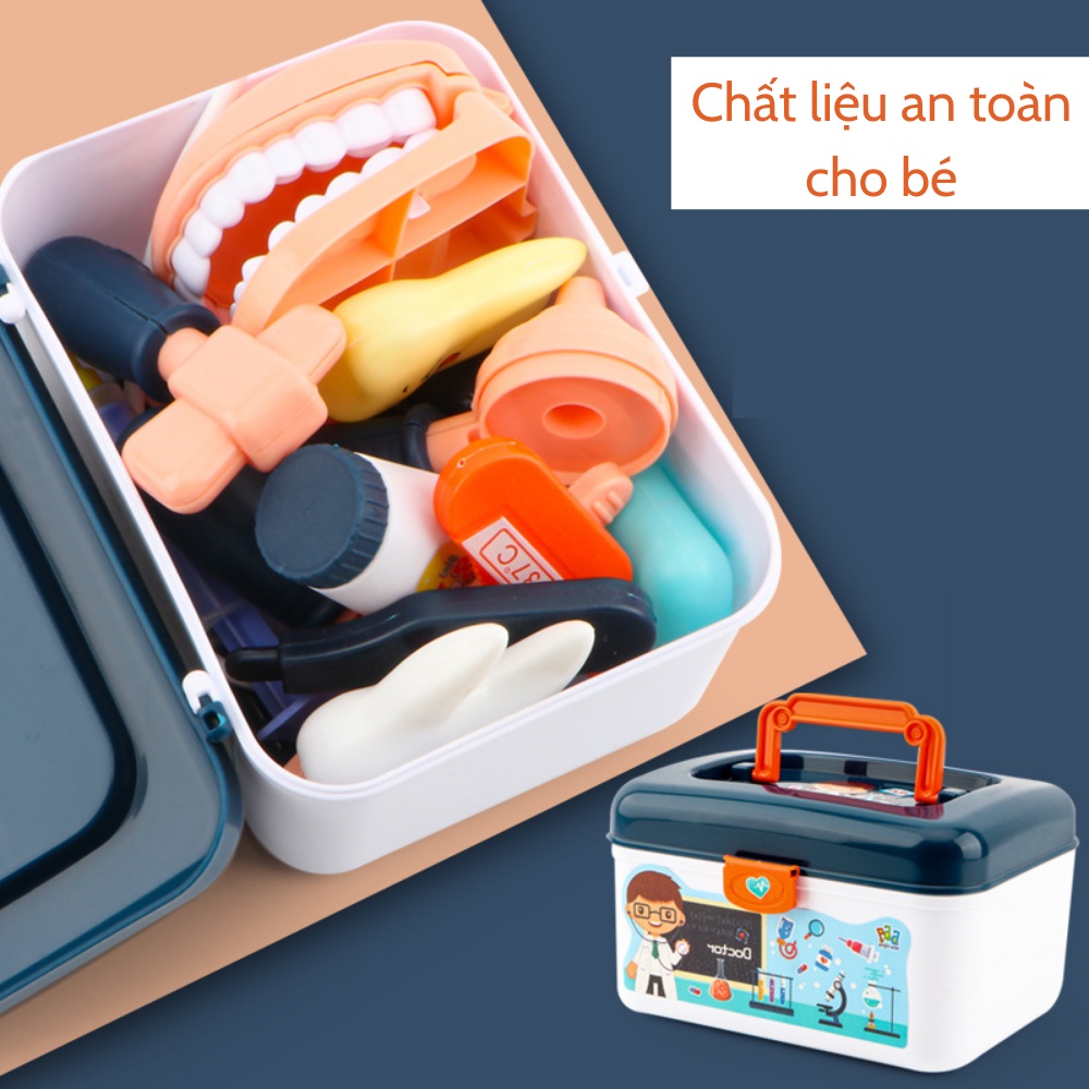 Bộ đồ chơi bác sĩ, bộ đồ chơi y tế nhiều chi tiết cho bé trai bé gái Leboo Kids