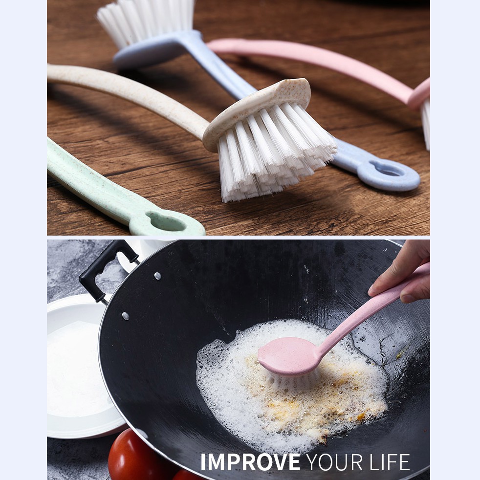 HCM - Bàn chải vệ sinh đồ dùng bếp, phòng tắm lông dày và cứng