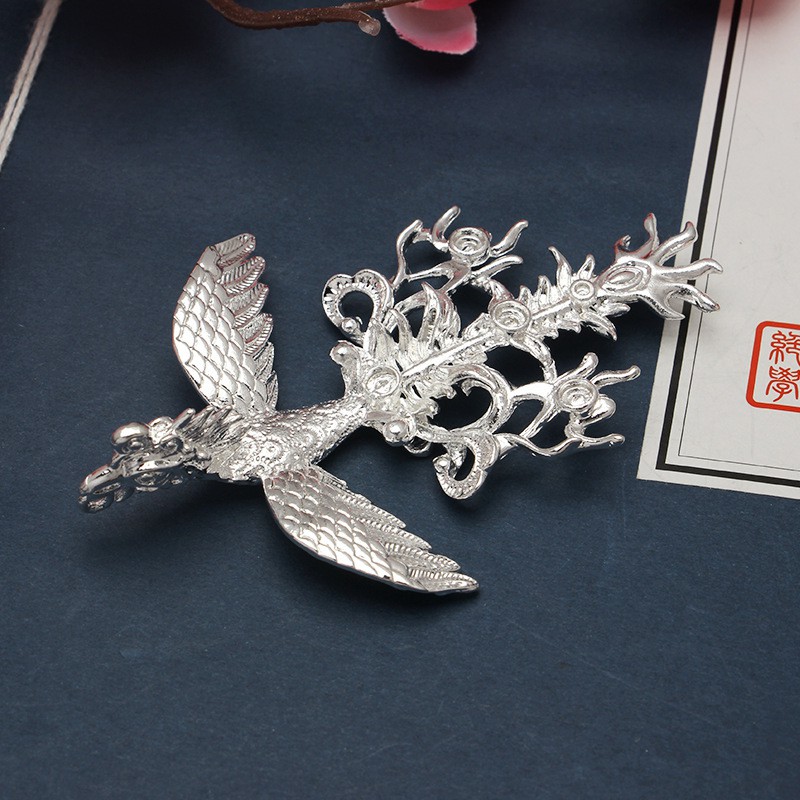 1 phiến đúc họa tiết phượng hoàng 55*84mm nguyên liệu làm trâm làm trang sức cổ trang cosplay cổ phục có màu KC