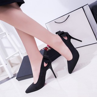 [BÁN LỖ]GIẦY CAO GÓT DA LỘN NƠ SAU