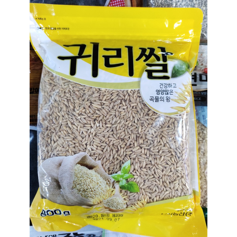Gạo yến mạch, Hạt yến mạch tách vỏ hàn quốc dùng nấu ăn 800g - 귀리