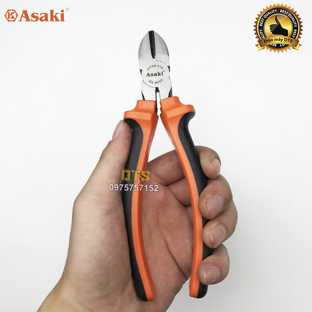 Kìm cắt kiểu Mỹ Asaki A+cut Tech 8 inch/ 200mm, thép High Carbon độ cứng cao