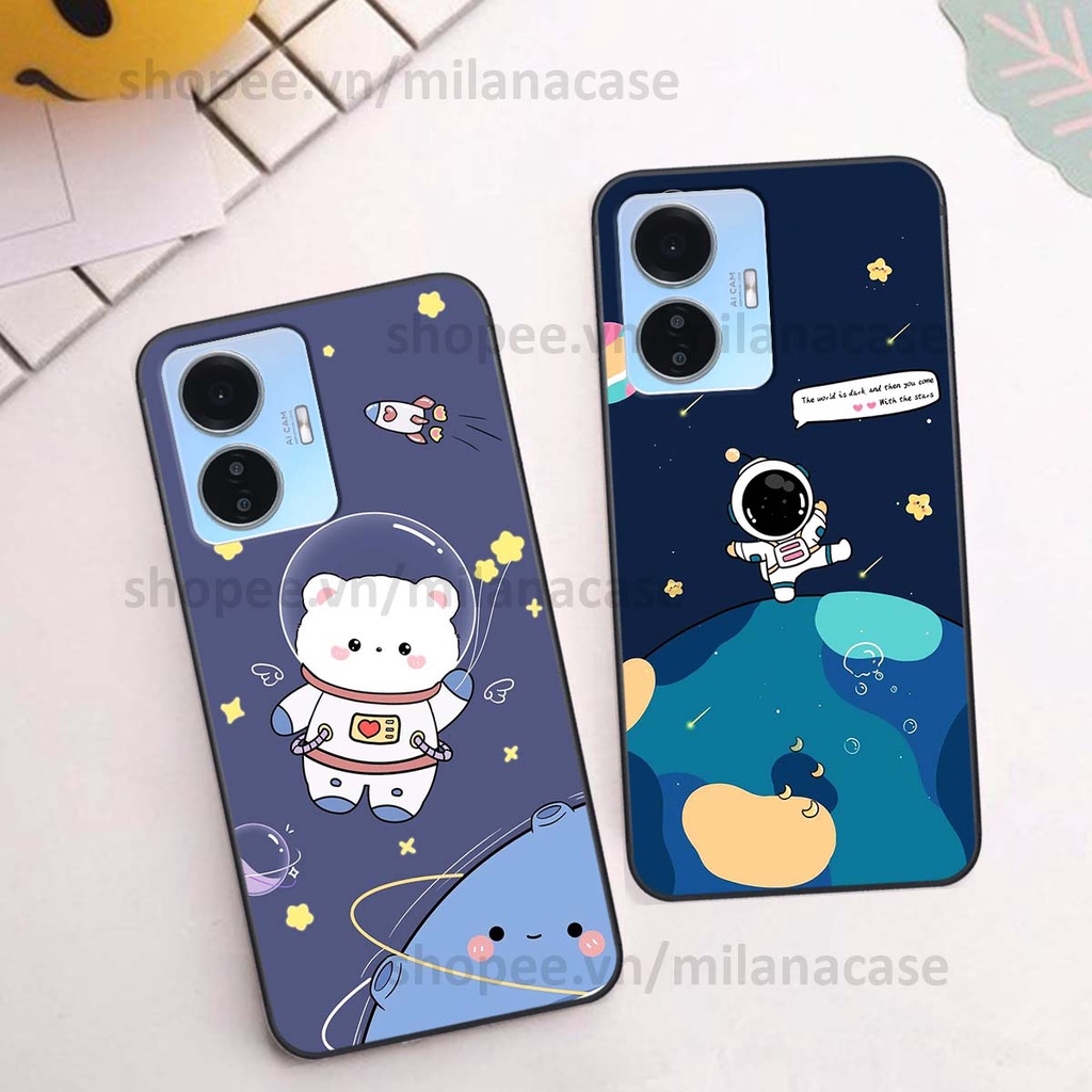 Ốp Vivo Y55 2022 in hình vũ trụ, phi hành gia bầu trời cute dễ thương