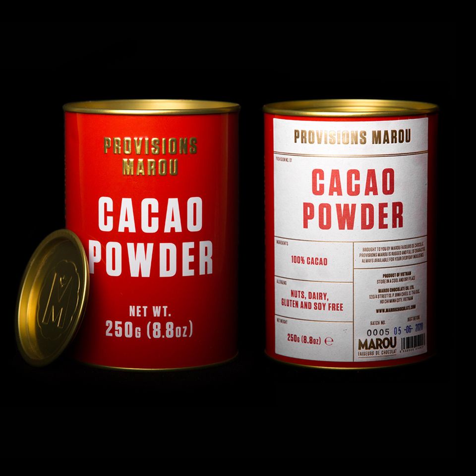 Bột cacao nguyên chất MAROU (CACAO POWDER) lon 250g