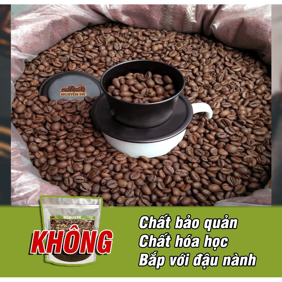 Cà phê Robusta, vối xay, pha phin, bột nguyên chất 100% ít bơ loại 250g - 1Kg