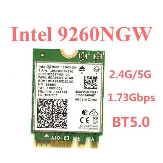 Card WiFi 9260NGW chuẩn AC có Blueooth (chân NGFF / M.2)