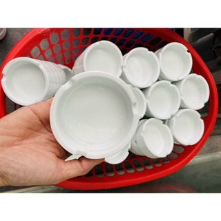 Gạt tàn sứ trắng Bát Tràng