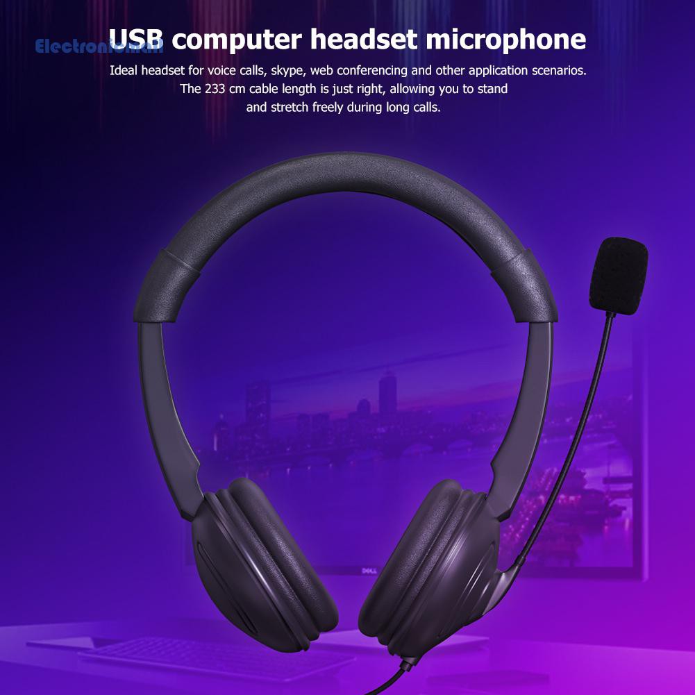 USB Wired Online Learning Call Center PC Line Control Gaming MIC Headphone ꒪NICE