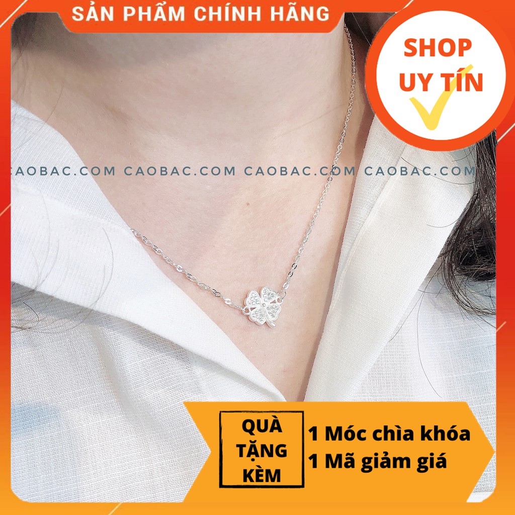 VÒNG CỔ BẠC NỮ💝Dây chuyền 4 lá liền mặt dây xích