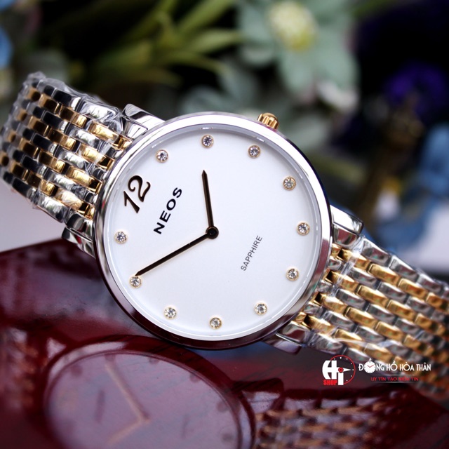 Đồng hồ nam Neos M-40577 dây demi mặt trắng chính hãng