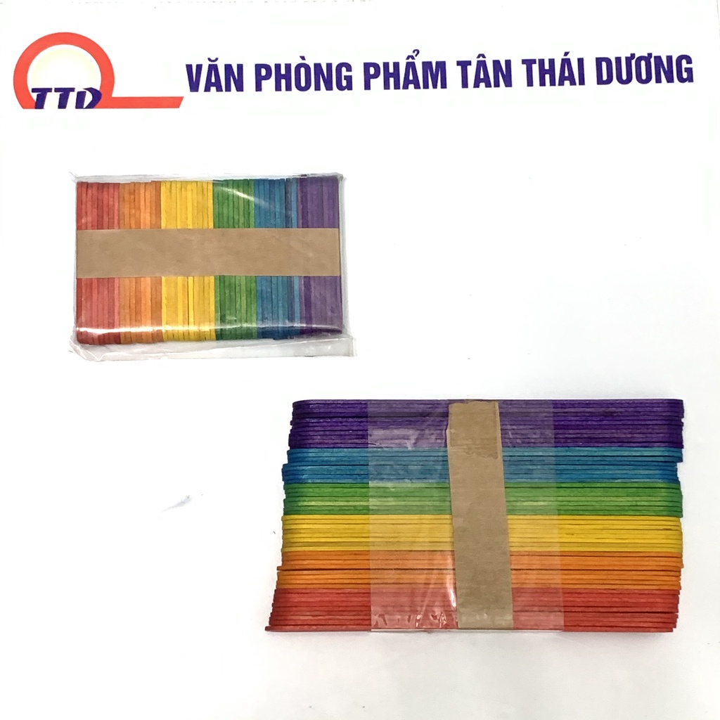 Que Kem Bằng Gỗ Nhiều Màu - Làm Đồ Thủ Công - Trang Trí