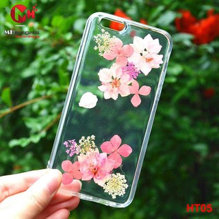 Ốp lưng hoa thật ép khô dành cho Iphone HT05