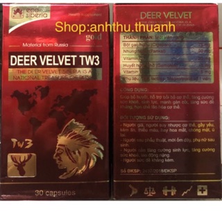 Viên nhung hươu TW3 - dùng được cho cả nam, nữ, phụ nữ sau sinh, tăng cường sức khỏe, tăng cường đề kháng