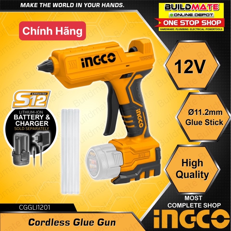 INGCO Súng bắn keo dùng pin Lithium 12V CGGLI1201