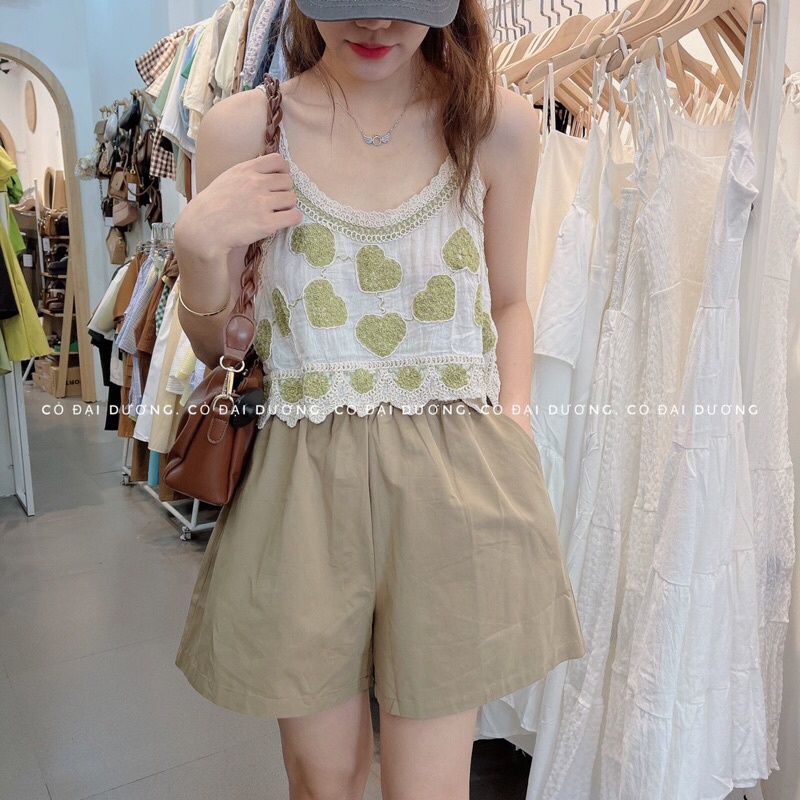 áo 2 dây hoạ tiết