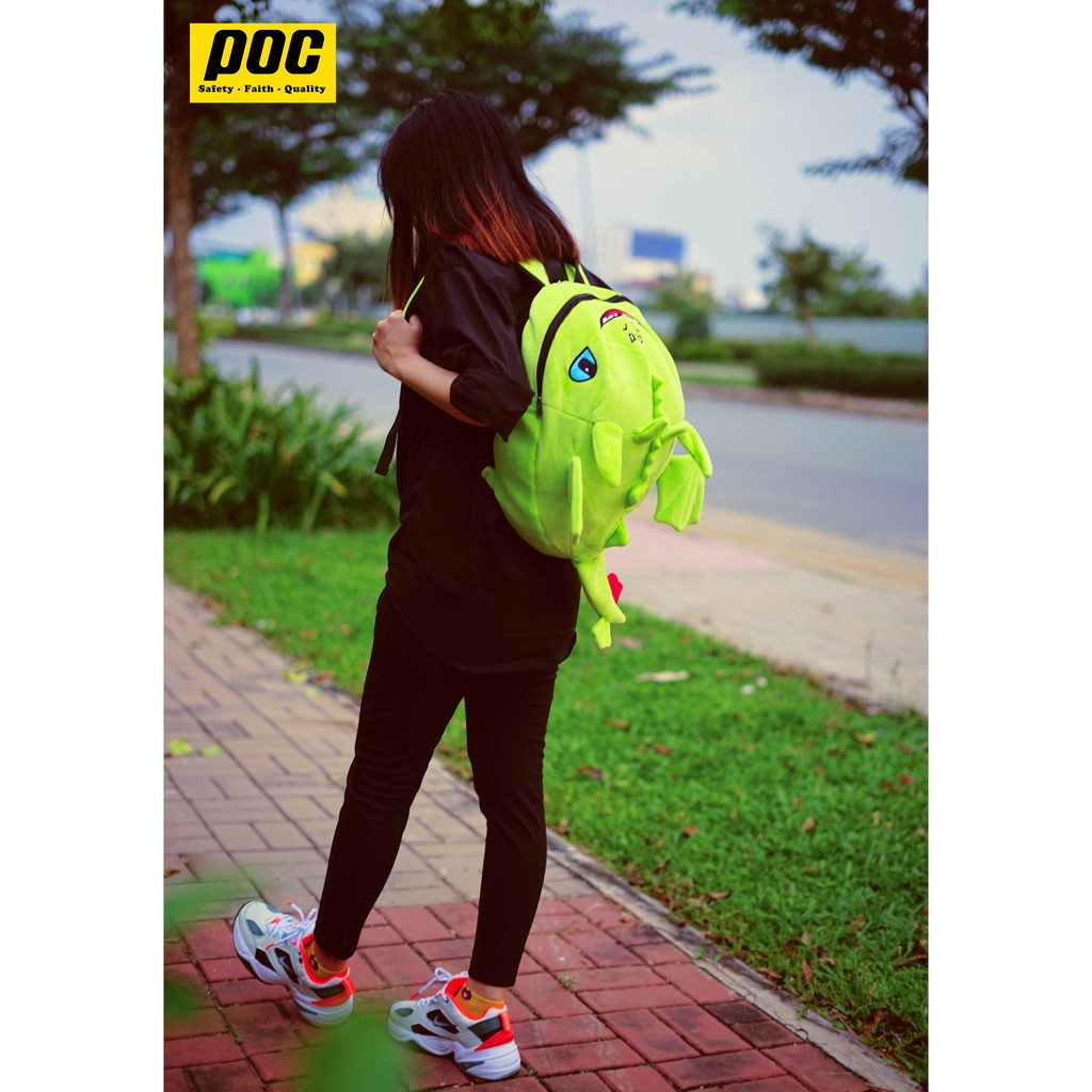 Balo con Rồng màu Xanh lá răng sún Kute Đáng Yêu