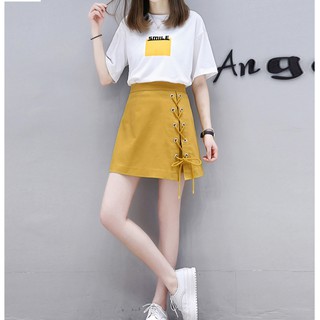 Set áo phông & chân váy học sinh tuổi teen
