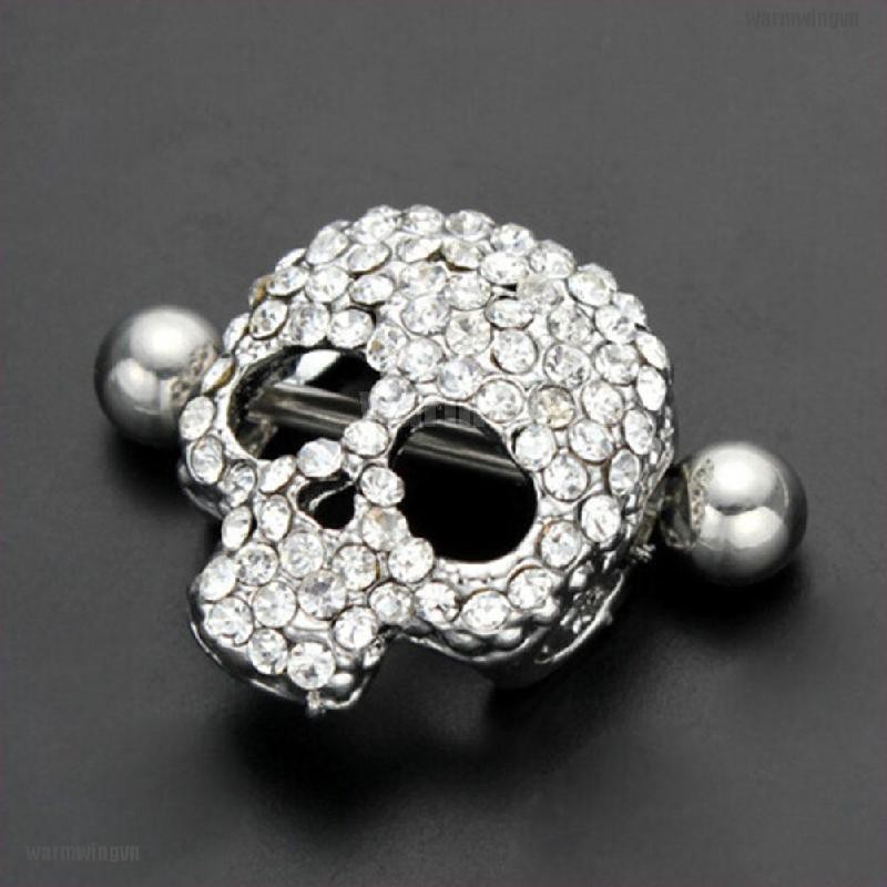 Khuyên Nhũ Hoa Hình Đầu Lâu Pha Lê 14G