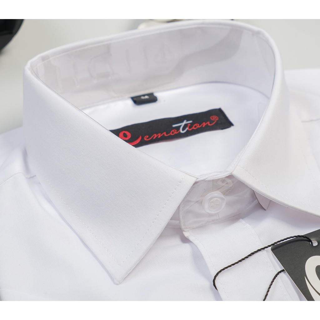 Áo Sơ Mi Nam Cộc Tay Công Sở Trung Niên Emotion Màu Trơn Form Slimfit phong cách Sartorial lịch lãm