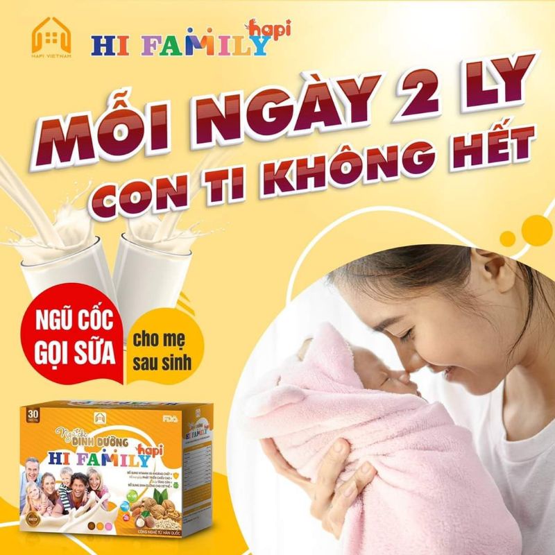 Ngũ Cốc Dinh Dưỡng HI FAMILY, Dành Cho Mẹ Bầu và Sau Sinh, Giúp Lợi Sữa, Bé Tăng Cân Tốt