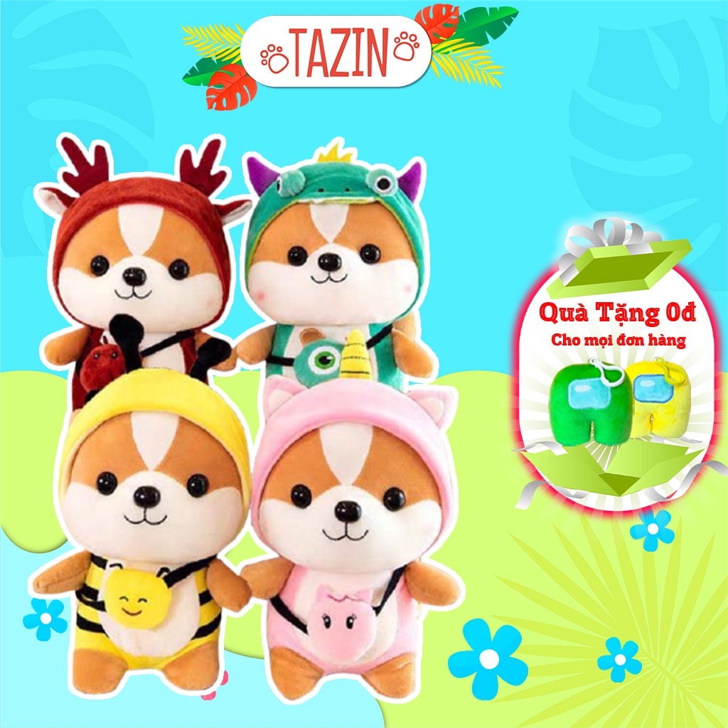 [Mã LIFE0503TOYS giảm 10% đơn 0Đ] Gấu chó shiba cosplay, gấu bông chó shiba cosplay mini 25 cm cao cấp TAZIN