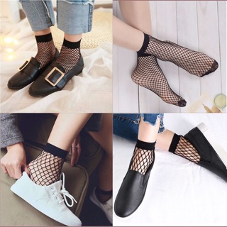 Vớ lưới đen trơn mắt cá phong cách