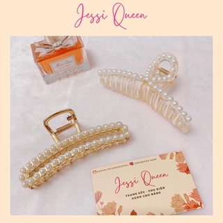 Kẹp búi tóc kim loại đính đá sang trọng Kẹp tóc đính đá - Jessi Queen