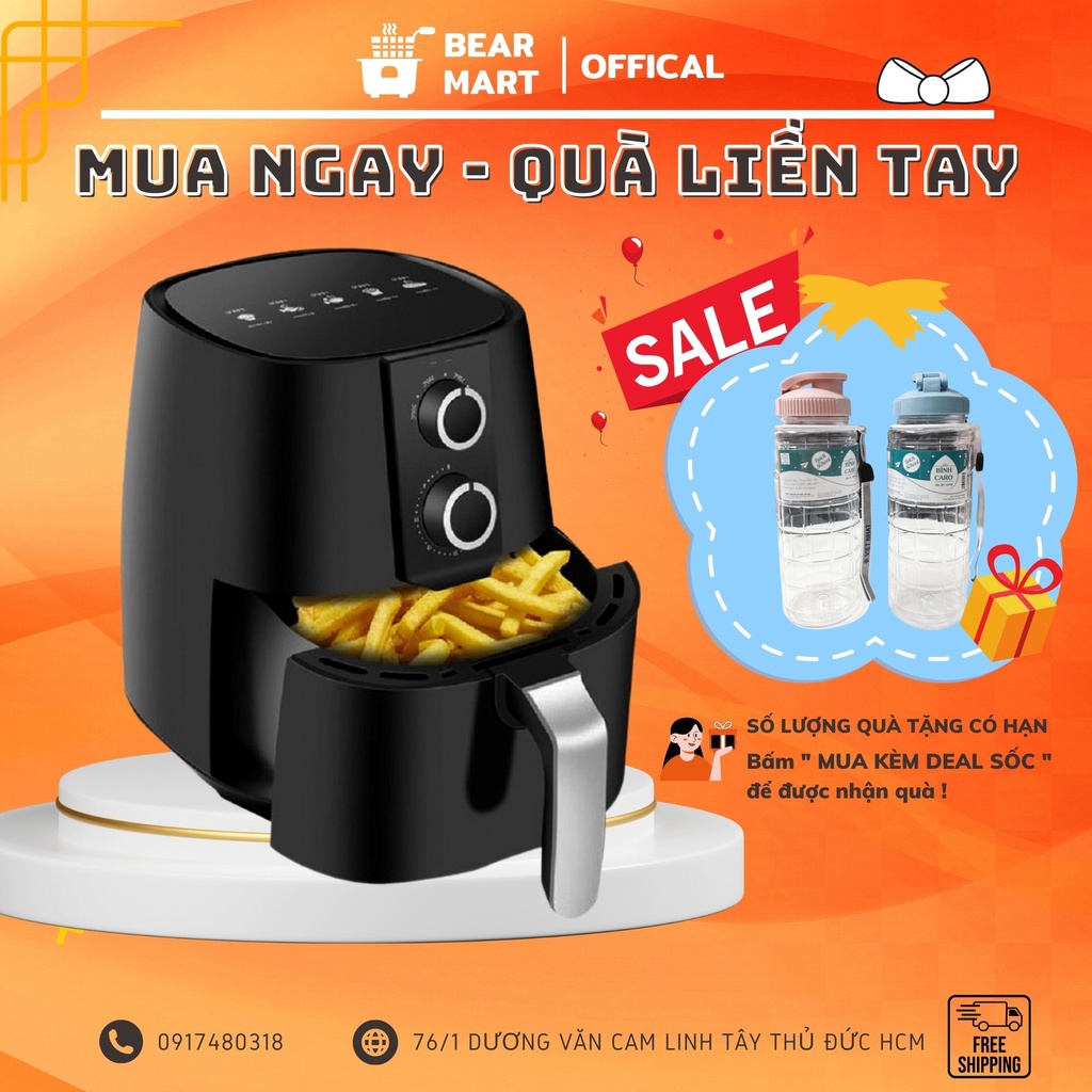 NỒI CHIÊN KHÔNG DẦU CAMEL 7L - BẢO HÀNH 6 THÁNG- BEAR MART 95