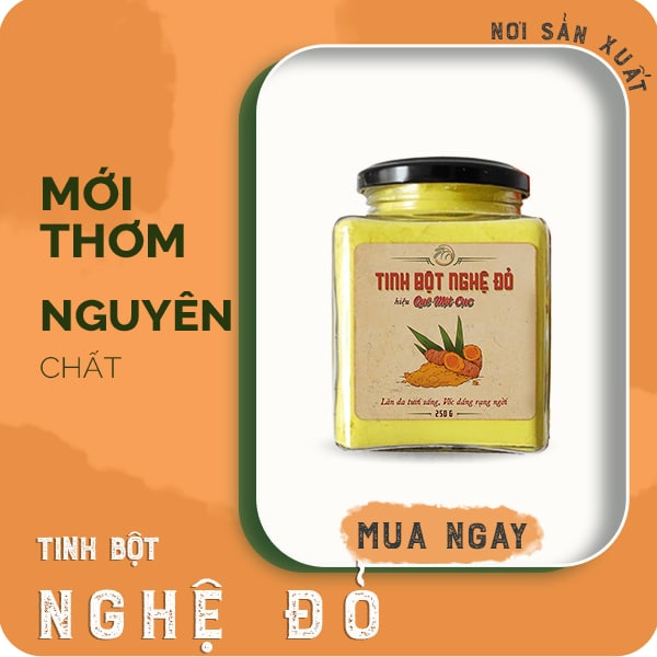 Tinh bột nghệ đỏ [LOẠI ĐẶC BIỆT] hàm lượng tinh chất quý (curcumin) cao QUÊ MỘT CỤC 250g (handmade)