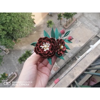 Trân Hoa cuốn chỉ - hoa trà trang sức phụ kiện tóc