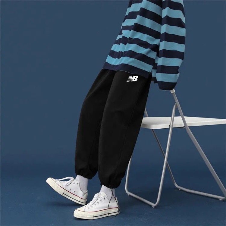 Original New Balance Spring and winter Sweatpants casual pants Unisex Plus velvet Tie feet trousers Fashion all-match Loose Run underwear