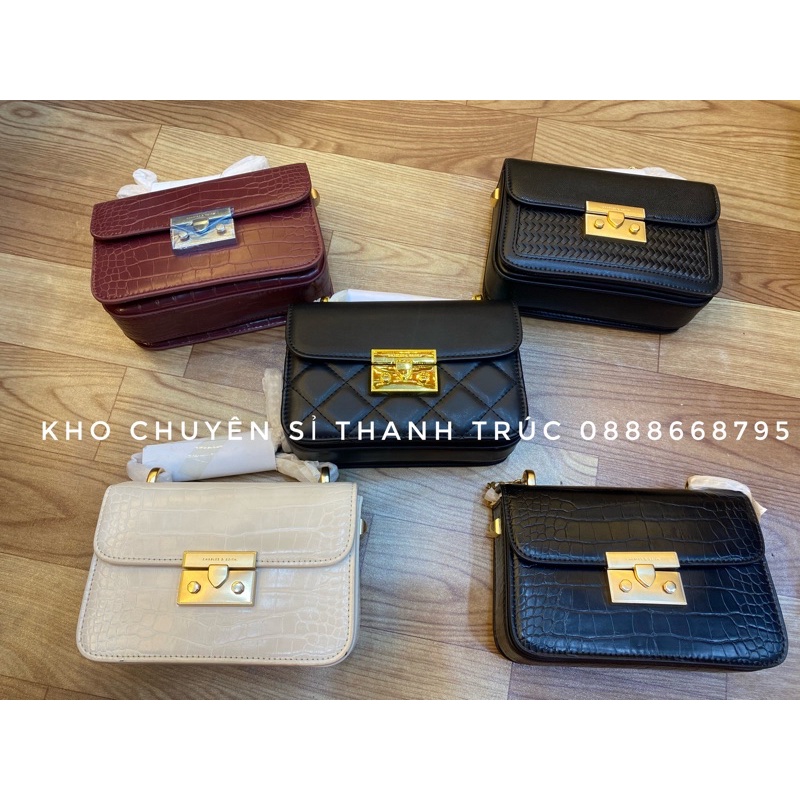 Túi xách viền đinh mini size 19cmm (bản đẹp, kèm túi lụa)
