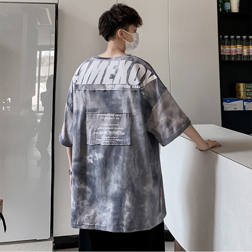 Áo Thun Nam Ngắn Tay SAMEXOY In Loang Hai Màu Cá Tính Style Hàn Quốc ZENKODLMEN AO TOP NAM 90000168