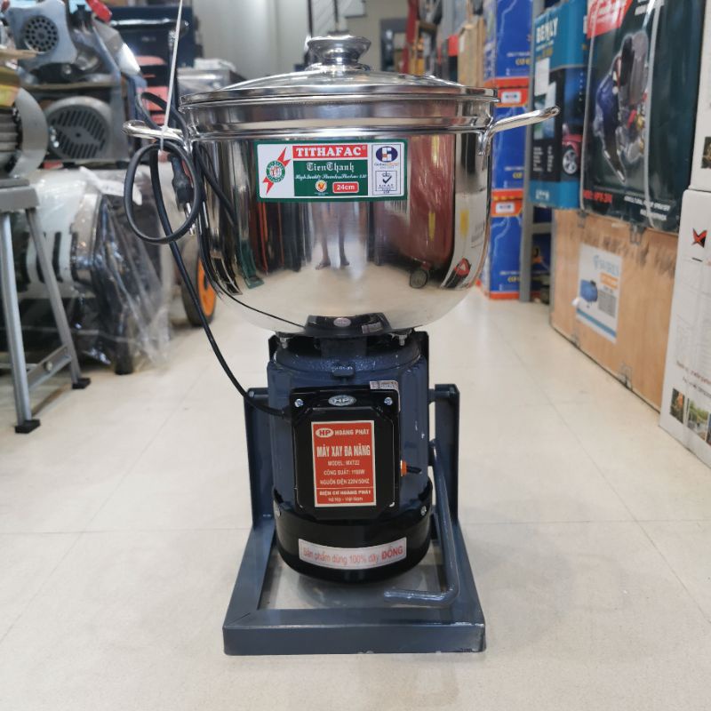 Máy Xay Thịt Ruốc Giò Chả Đa Năng 1100w Nồi 24CM Tặng Que Đánh Ruốc