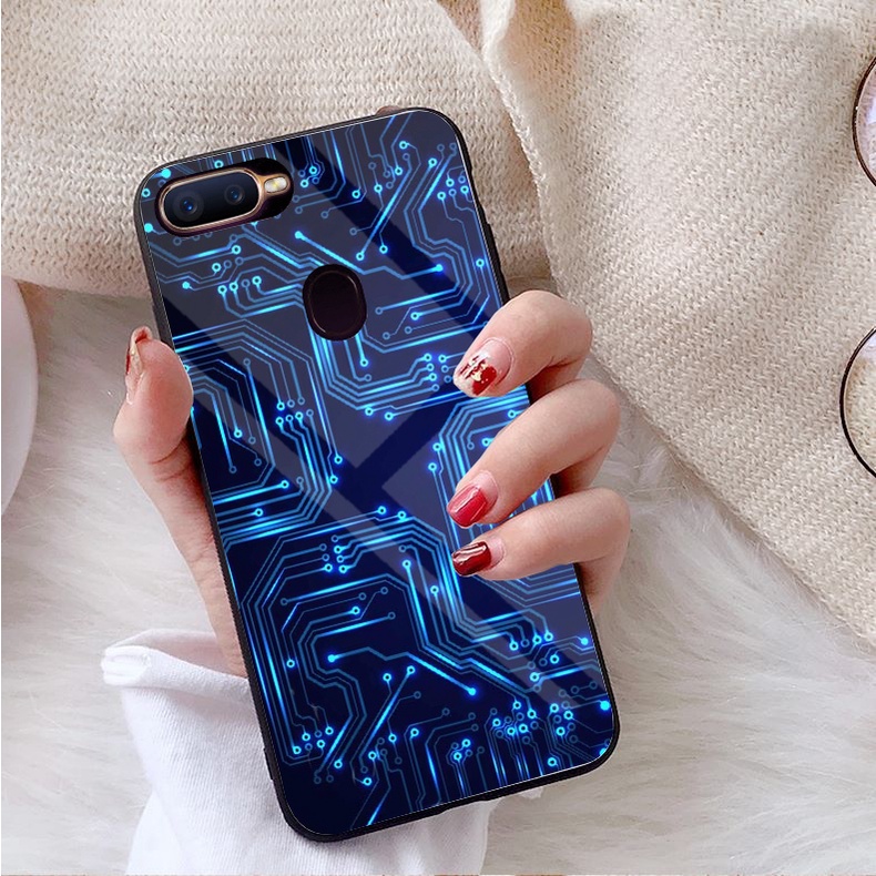 Ốp Lưng OPPO A12/A7/A5s/F9 Mặt kính gương sáng bóng cao cấp
