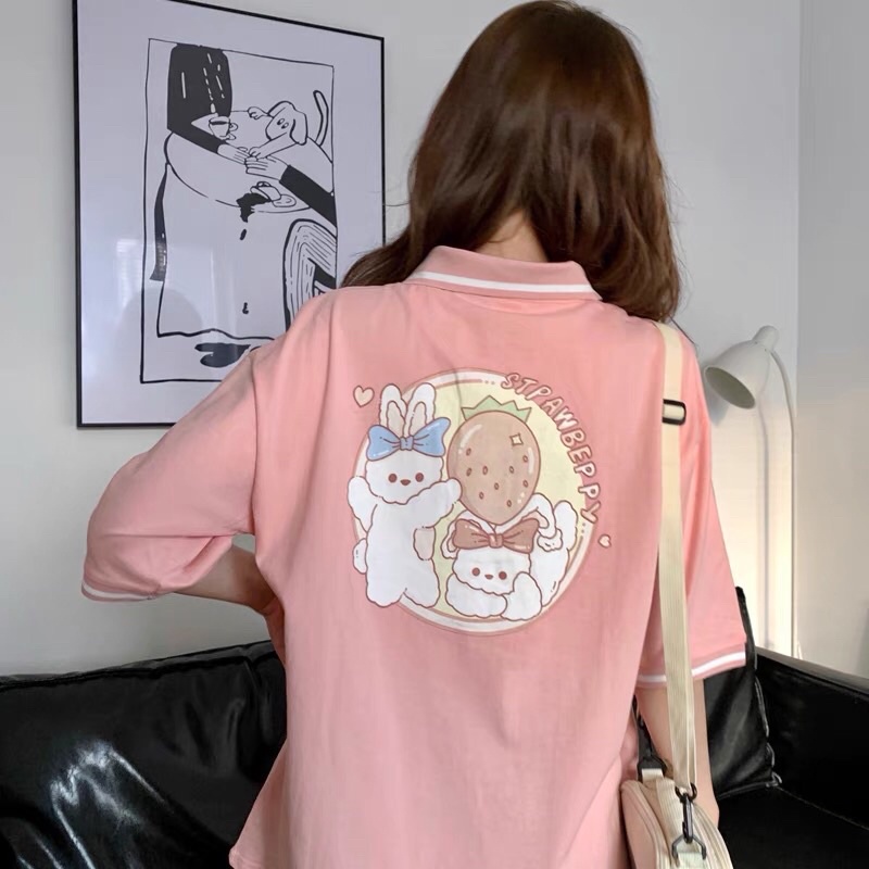 [Order] Áo polo ulzzang Opange Strawberry xinh xắn | BigBuy360 - bigbuy360.vn