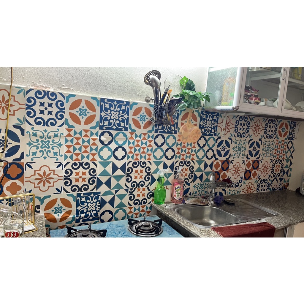 Decal dán bếp - dán tường, dán kính, nhà tắm chống nước - Decan gạch bông loại 1 Xưởng decor 0035