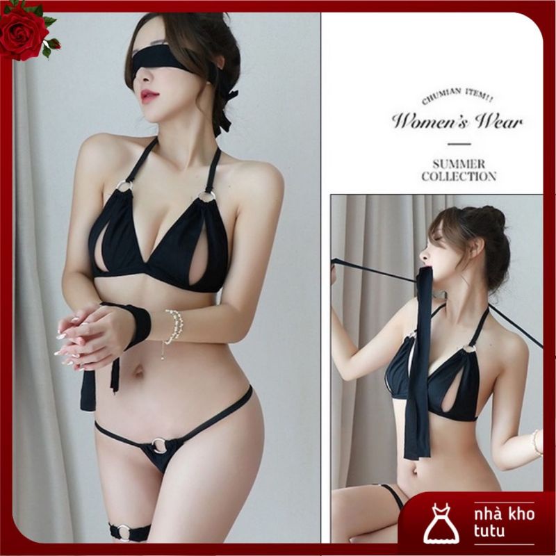 Đồng phục cosplay trói tay kèm bịt mắt - Đồ lót gợi cảm sexy cho nữ