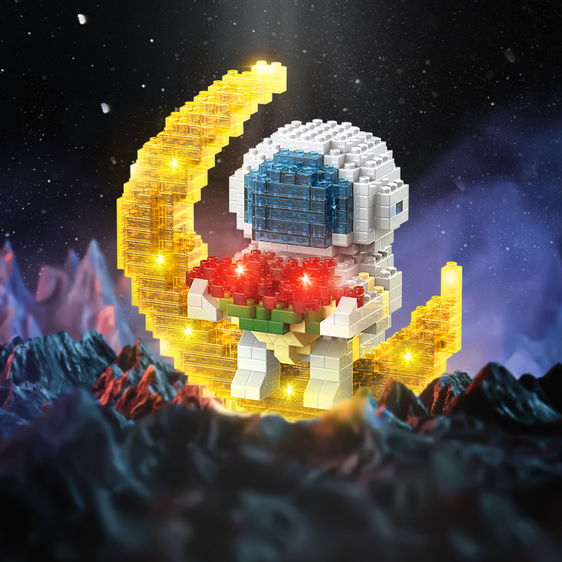 【Trong kho】Bộ Đồ Chơi Lego Xếp Hình Nhà Du Hành Vũ Trụ Cho Bé Với ánh sáng