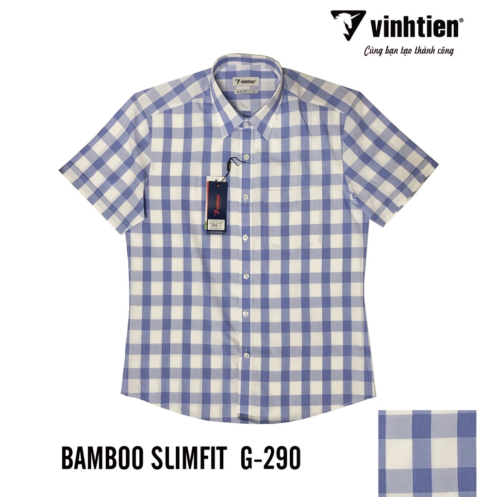 Áo Sơ Mi Ngắn Tay Bamboo SlimFit Vĩnh Tiến G290