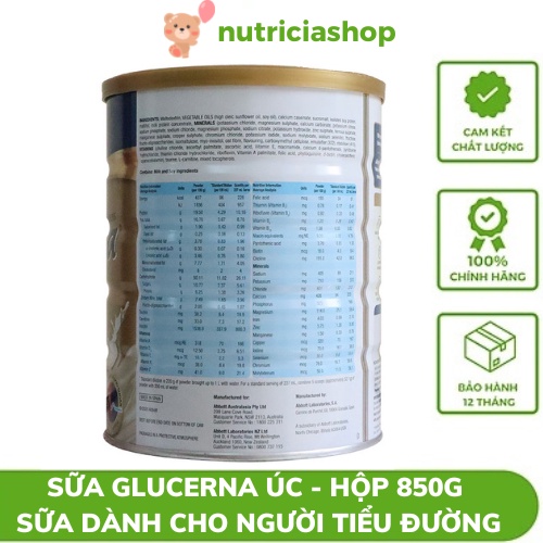 Sữa Glucerna 850gr Úc sữa dinh dưỡng cho người đái tháo đường ( tiểu đường ) và tiểu đường thai kì