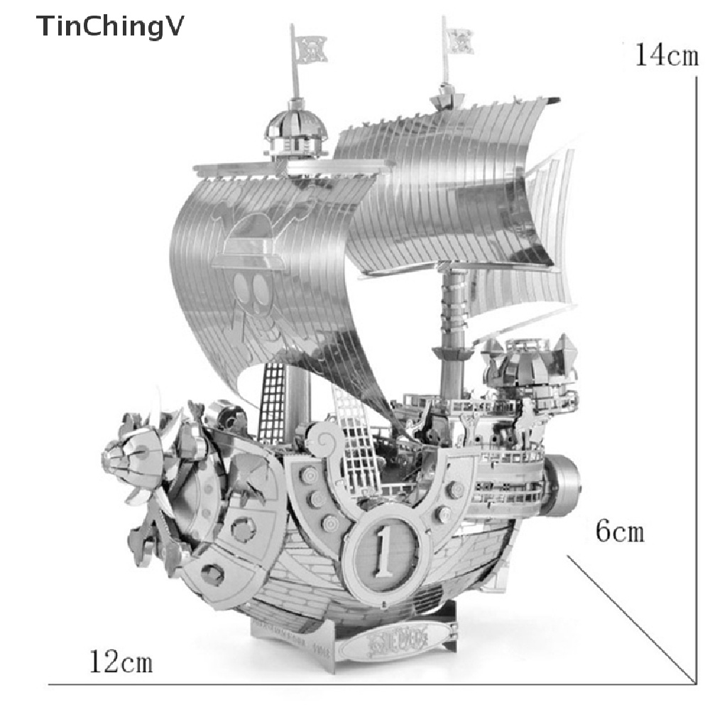 Mô Hình Tàu Cướp Biển 3D Bằng Kim Loại Nhiều Màu Sắc Độc Đáo DIY