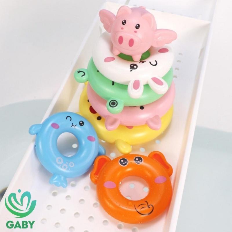 Tháp xếp chồng giúp bé nhận biết màu sắc kích thước GABY đồ chơi xếp vòng phát triển tư duy cho trẻ nhỏ