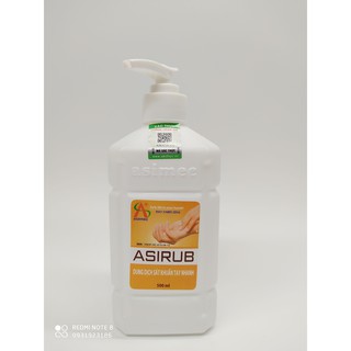 Nước rửa tay Asirub 500ml chính hãng công ty,tặng kèm 3 chiếc KT DANAMECO