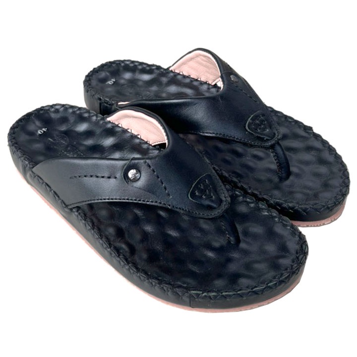 Dép xỏ ngón nam da bò thật màu nâu may viền chính hãng Trường Hải XN159