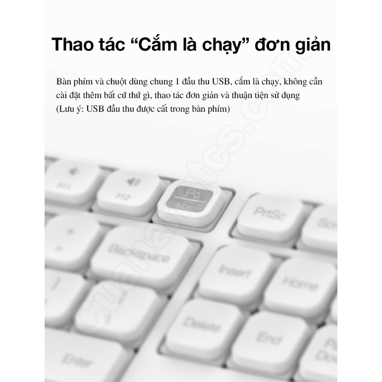 Bộ phím chuột không dây Xiaomi MIIIW Silent version MWWC01